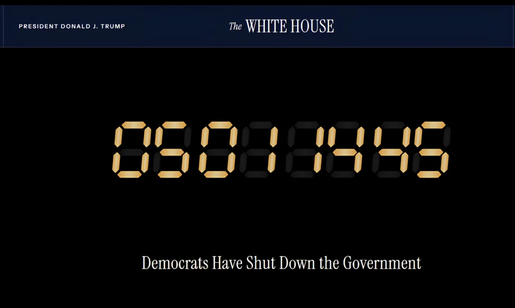 Democrat Government Shutdown Clock