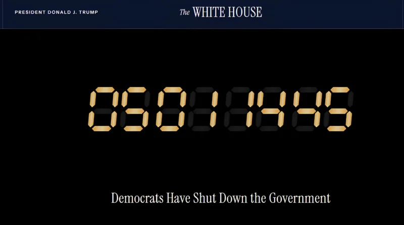 Democrat Government Shutdown Clock